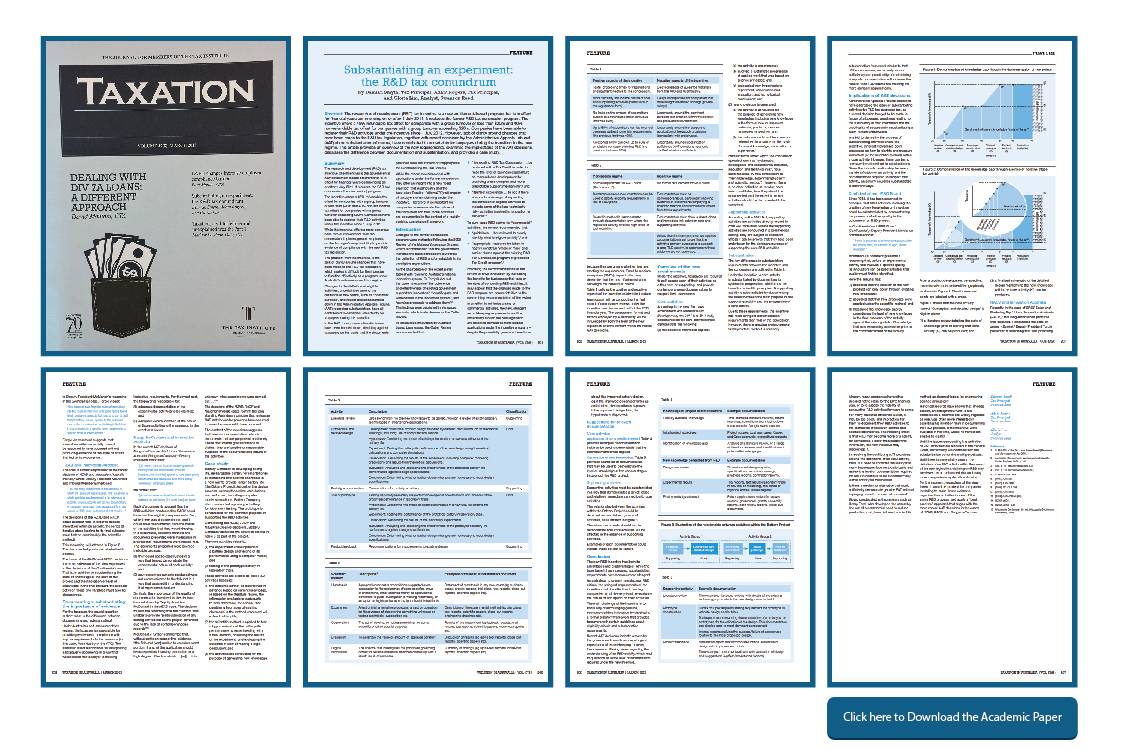 Taxation in Australia — page spreads of the published TaxTrex research paper
